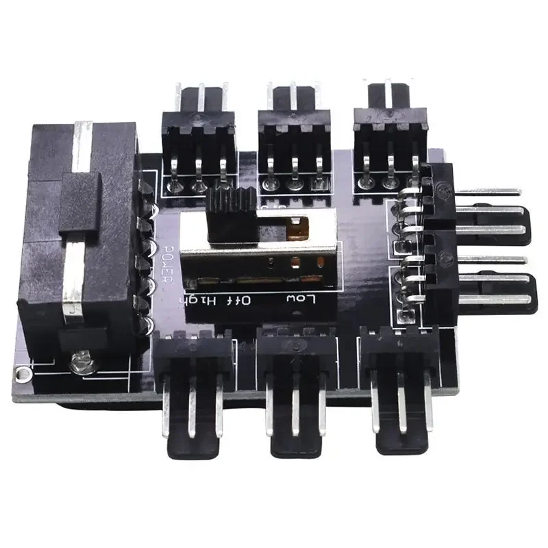 Ventilador Hub de 1 a 8 3 pines Pwm Sata Molex Splitter PC Cable de minería 12V Power supply Cooler Speed Controller 4pin/SATA adaptador