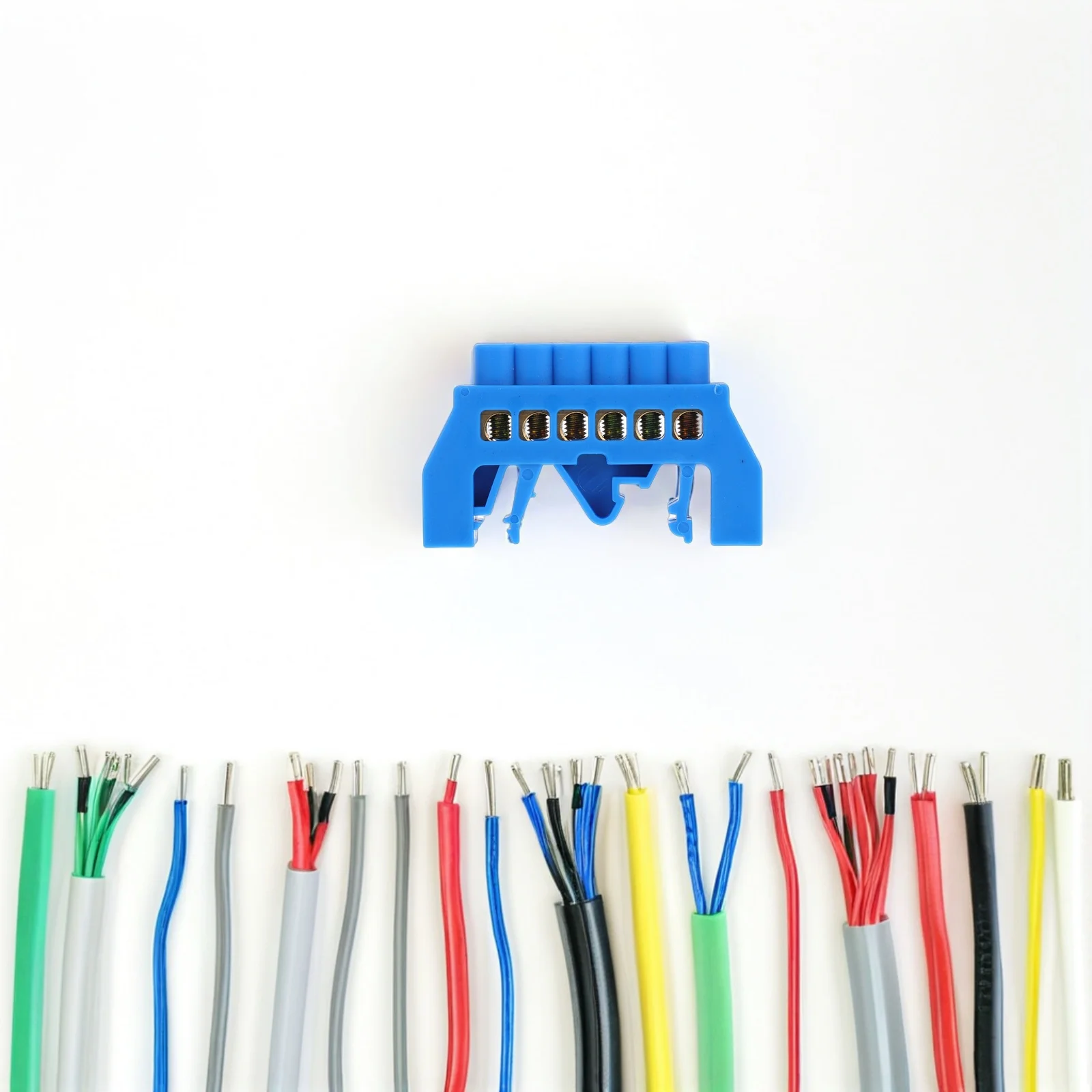 

5pcs Terminal Block 6 Positions Bus Bar Connector High Conductivity Copper Grounding Strip For Distribution Box Wiring Screw