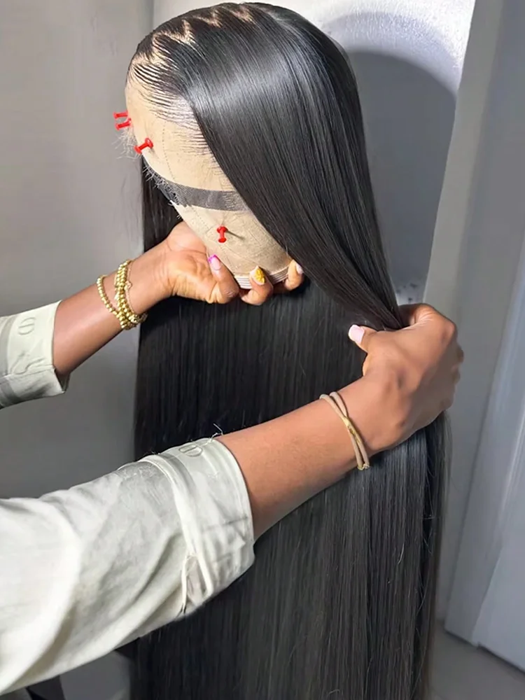 

Bling Hair Straight Lace Front Wigs Human Hair 250% Density 13x4 Full Frontal Transparent HD Lace Wig Glueless Wigs 13x6 Lace Frontal Wigs For Women 40 Inch