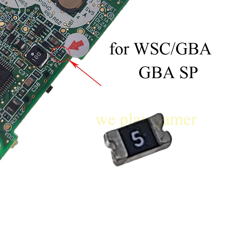 1-20 قطعة لعبة اللوحة الأم الصمامات F1 F2 ل Gameboy GBA GBC GBP GBA SP WSC فيوز لعبة وحدة التحكم استبدال جزء