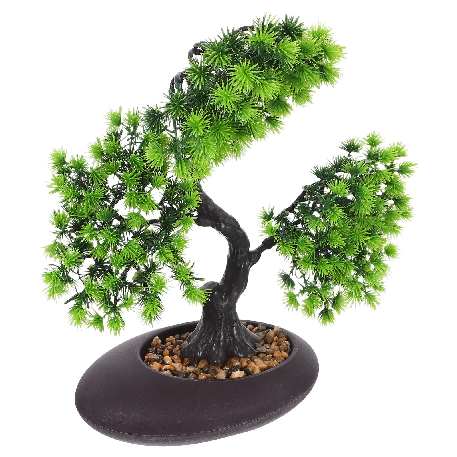 

Simulation Pine Bonsai Tree Realistic Artificial Desktop Decor Indoor Home Office Mini Faux Plant For Year Round Greenery Feng