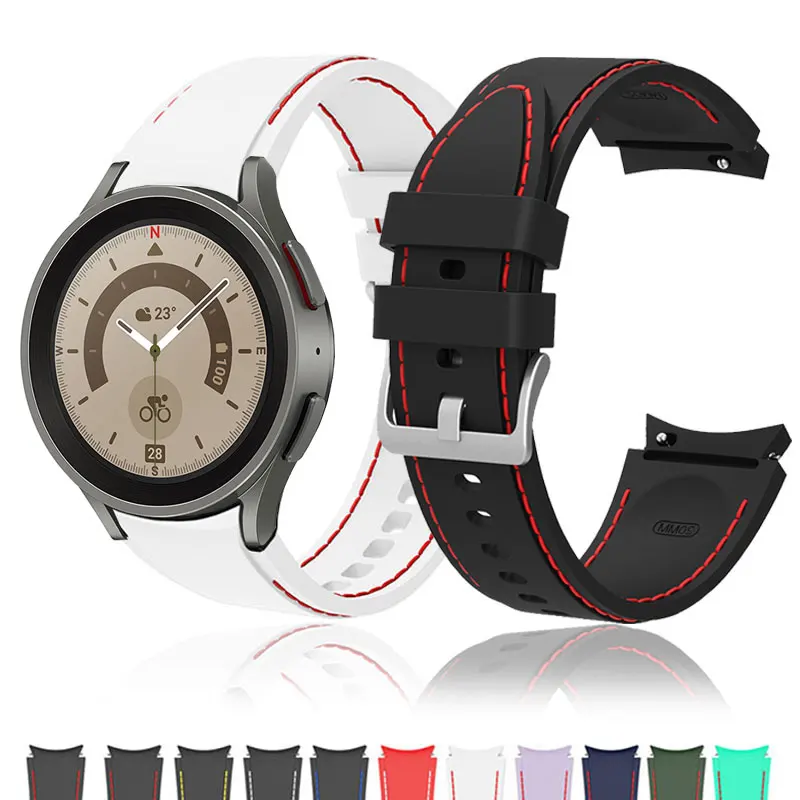 Silicone Watchband For Samsung Watch 4 5 6 Strap 40mm 44mm Watch 6 4 Classic 42mm 46mm Bracelet For Galaxy Watch 5 Pro 45mm Band