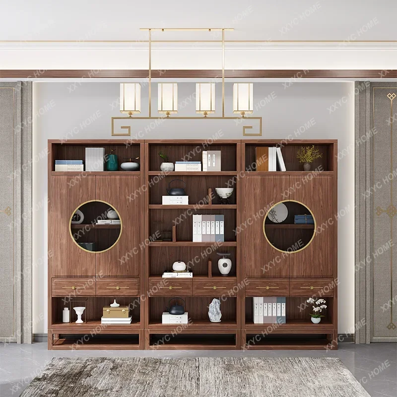 

Книжный шкаф Walnut в ретро-стиле, напольный, для хранения книг, из массива дерева