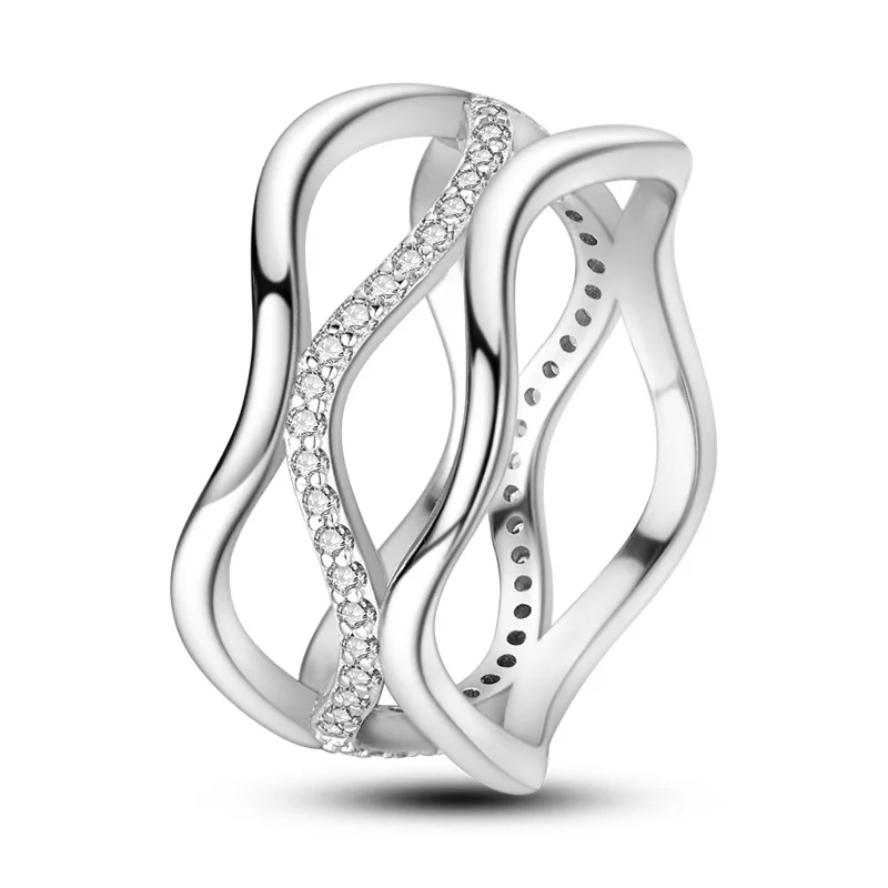 Women's 925 Silver Geometric Star Zircon Ring, Romantic Gift