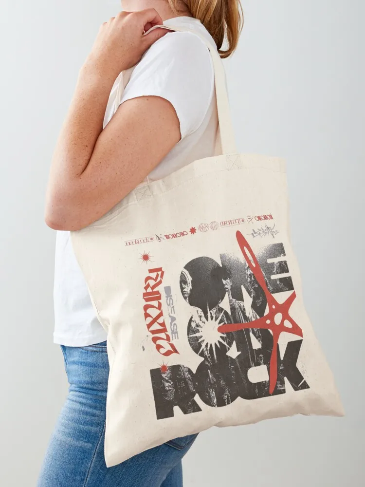 

One ok rock Tote supermarket folding custom tote Canvas Tote shopper bag women Big bag Gift Shopper bag hand Women bags