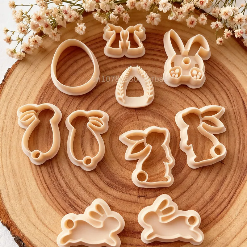 1 Pair Easter Days Rabbite Polymer Clay Cutters Cute Cartoon Bunny Shaped Dangle Clay DIY Earring Jewelry Pendant Pottery Tools