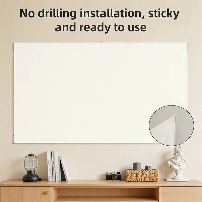 Yovanxer White Grid ALR Projector Screen Ambient Light Rejecting Portable 16:9 60 72 84 100 120 130 inch Home Theater