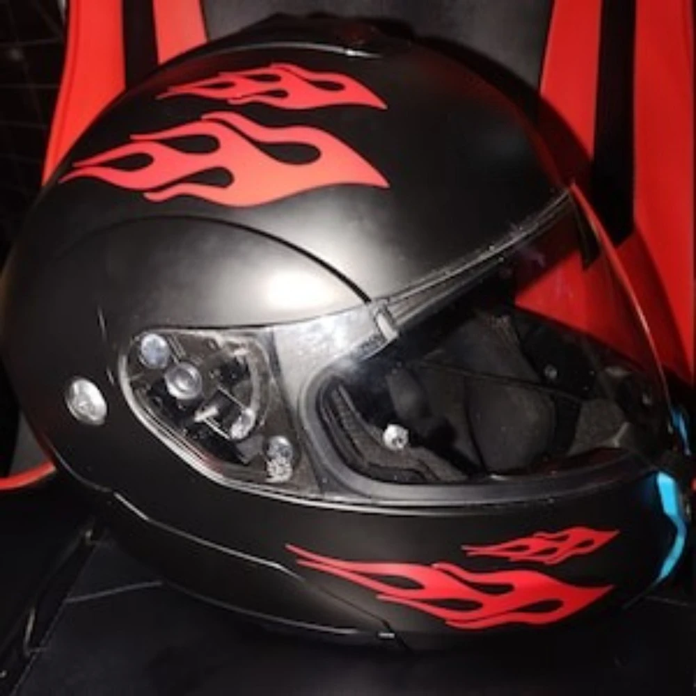 

8 шт./лист, наклейки для мотоцикла с красным пламенем, водонепроницаемые самоклеящиеся наклейки для лобового стекла мотоцикла, шлема, корпуса, универсальные виниловые наклейки