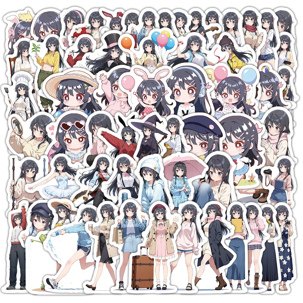 50/100 個アニメーションラスカルは妹の夢を見ないでくださいステッカー漫画落書き DIY ノートブックスーツケース電話冷蔵庫