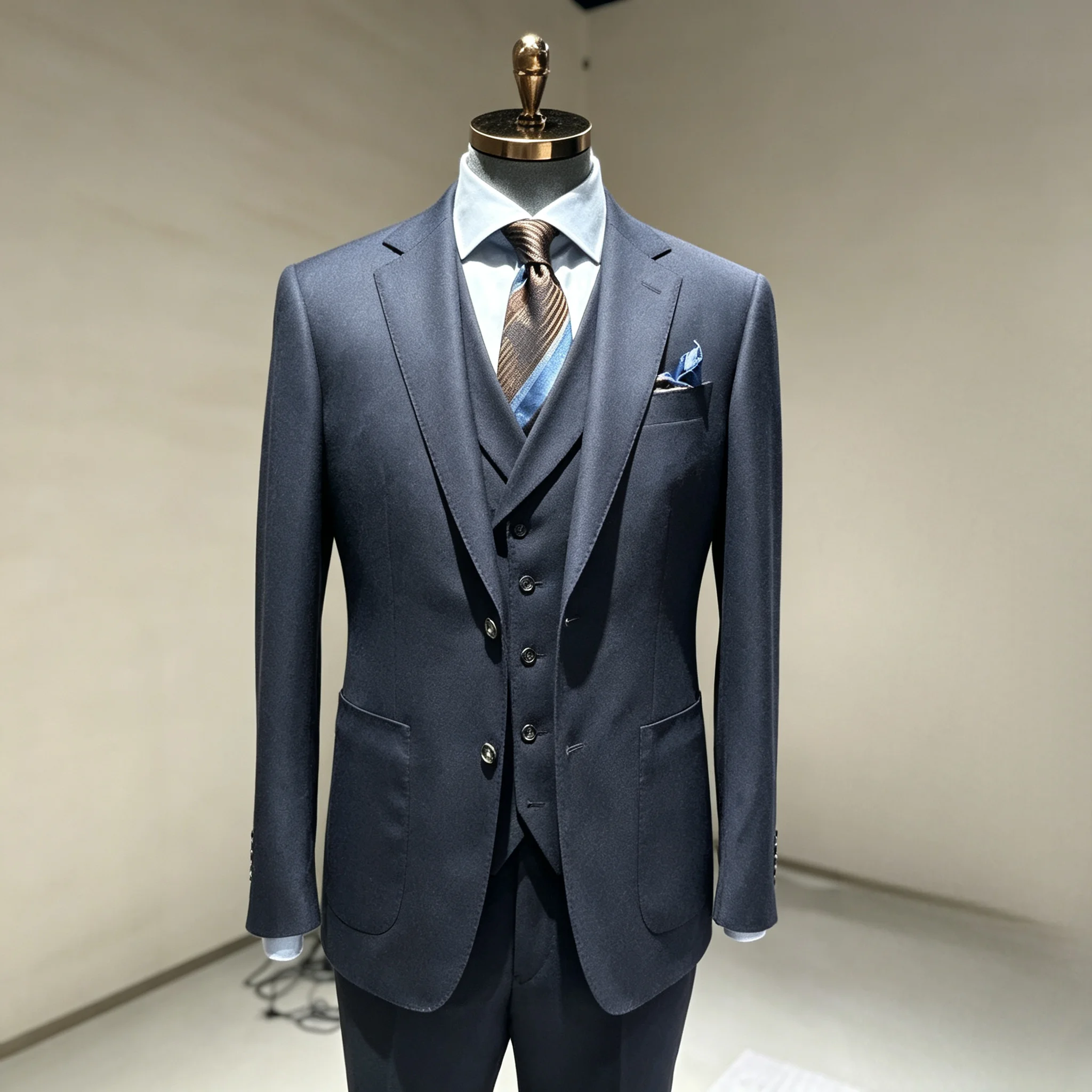 High Quality Men's Elegant Dark Gray Suits  3‑Piece Tailored Set Banquet Wedding Formal Business Wear Dinner Party Custom Made