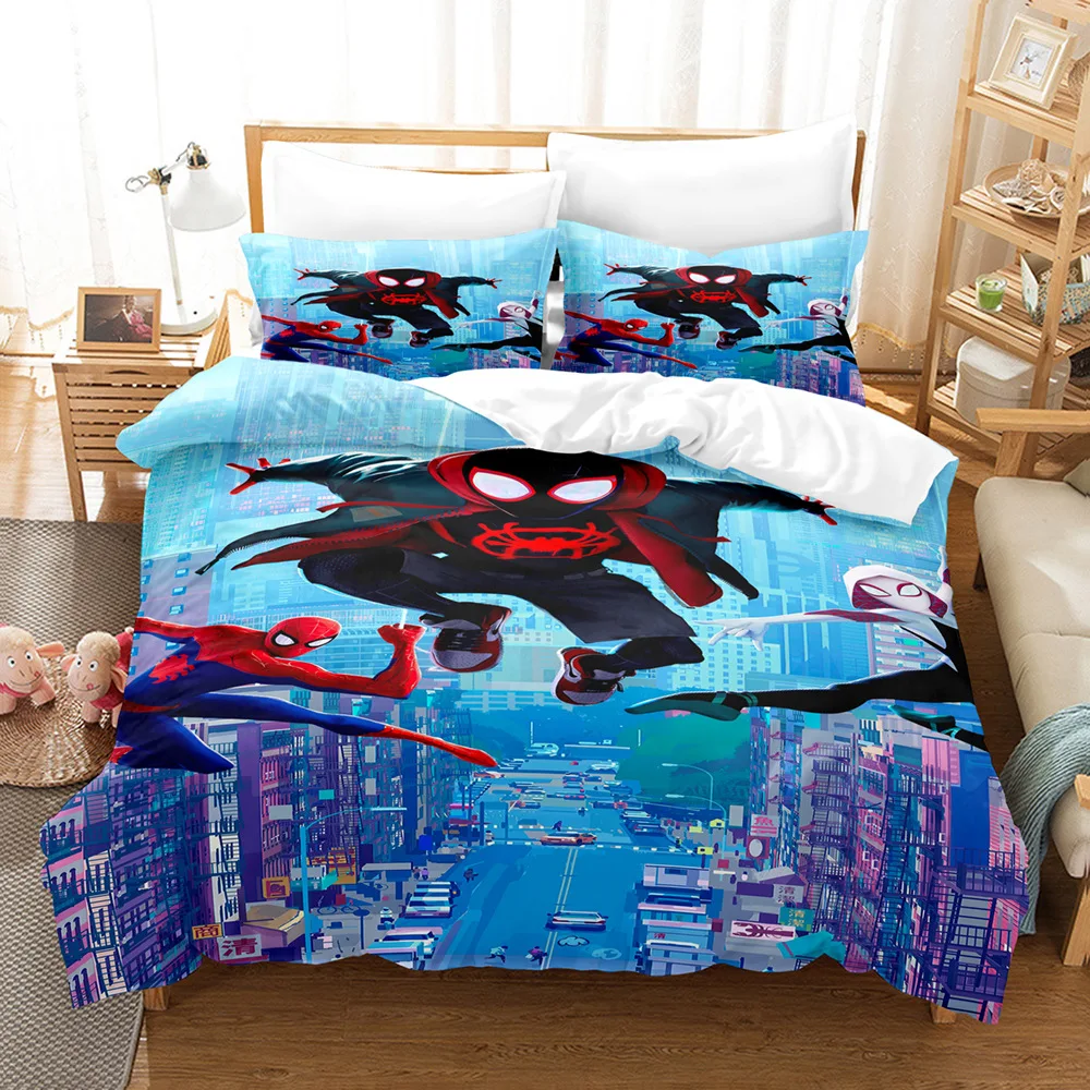 Disney Marvel Cartoon Bedding Set para crianças, Spiderman Duvet Cover, edredão, roupa de cama para crianças, Boy Bed, Birthday Gift