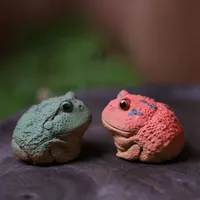 Creative Little Horned Frog Purple Clay Tea Pet Fish Tank Landscaping Decoration Tea Table Decoration Chinese Kung Fu Tea Pets