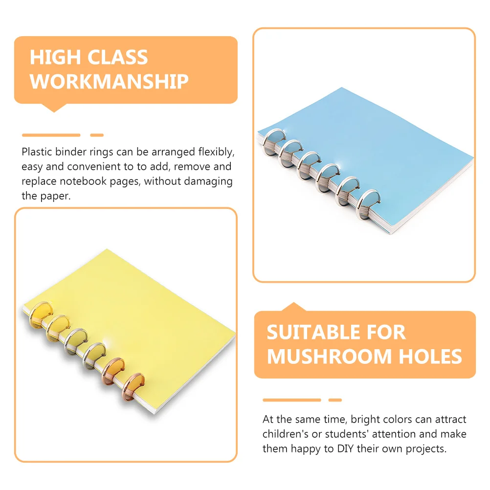 

20Pcs Book Binding Discs Binder Rings ABS Material Smooth Surface DIY Planners Loose Leaf Notebooks Solid Binding Discs