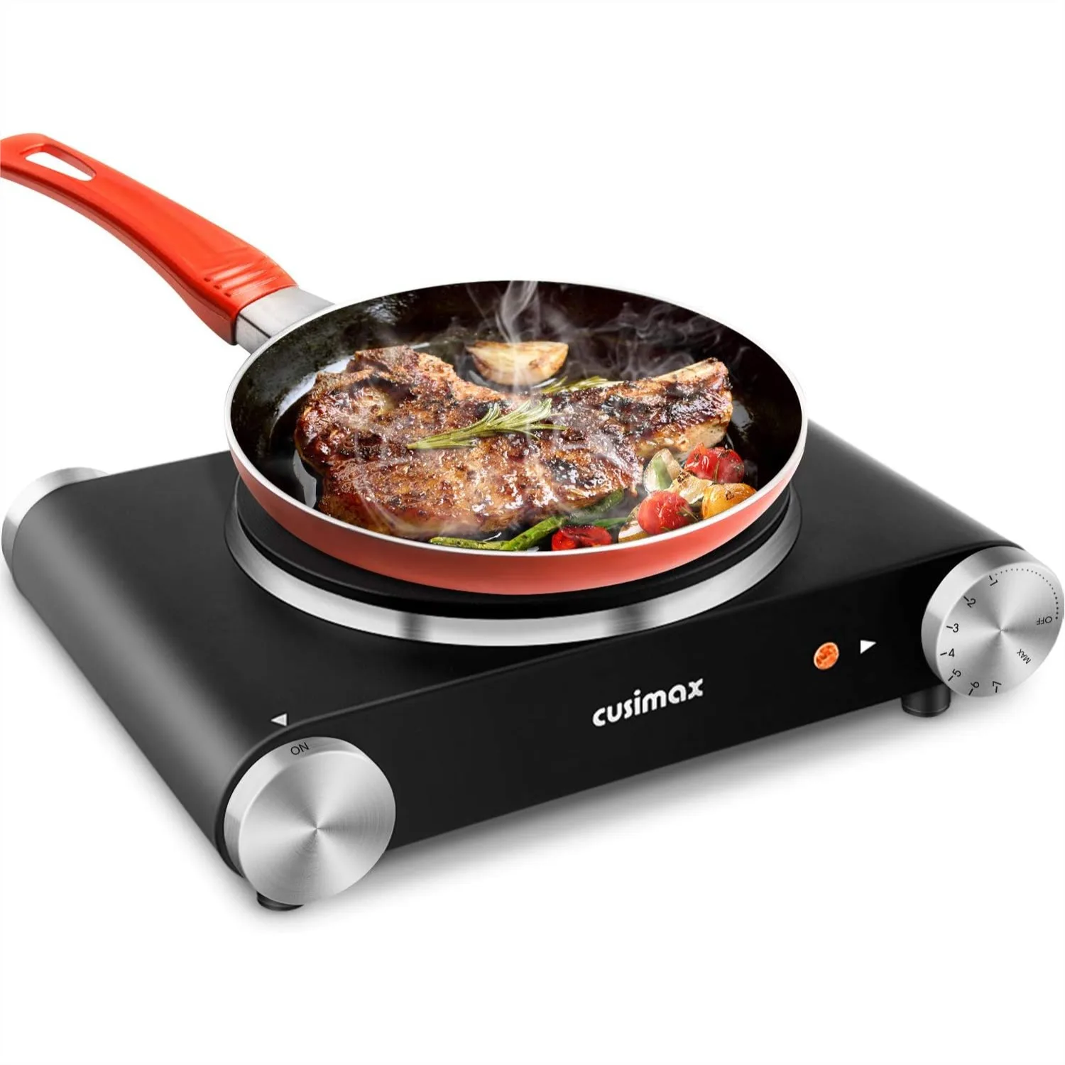 

Electric Burner Hot Plate for Cooking, 1500W Cast Iron Hot Plate with Adjustable Temperature Control, Stainless Steel Easy to