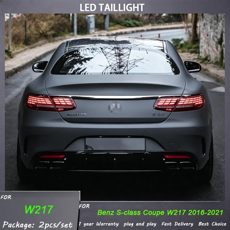 For Benz S Coupe W217 S400 S500 S63 2016-2021 Upgrade LED Dragon Scale Taillight Tool Accessories Auto Rear Back Lamps Assembly