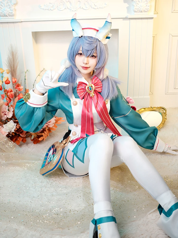 ROLECOS Genshin Impact Fontaine Sigewinne Cosplay Costume Head Nurse Sigewinne Suit with Tails Halloween Women Outfit