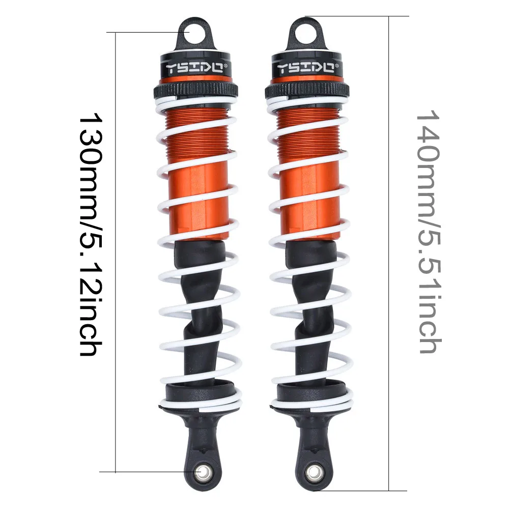 YSIDO 120mm Voor 140mm Achter Schokdemper Demper Schorsing voor 1/8 1/7 JLB HSP EM Racing DHK HPI Redcat LRP ZD Racing Hongnor