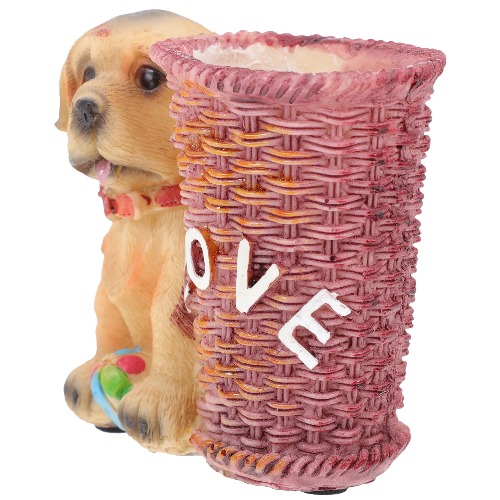 

Creative Dog Design Pen Holder Resin Ornament Storage Adornment for Cosmetics Stationery Home Desktop Decoration