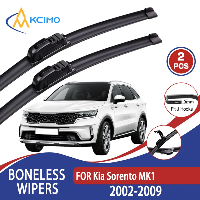 

For Kia Sorento MK1 2002-2009 Car Wiper U-type Soft Rubber Boneless Wiper HD Quiet Durable Automotive Wiper 24"+18"