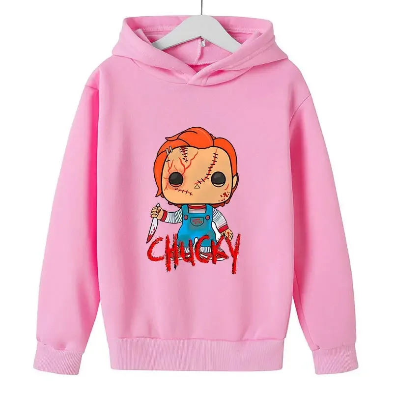 Cartoon Print Chucky- Children hoodie Kids fall Funny long sleeve Boys/Girls Tops pullover 4 5 6 7 8 9 10 11 12 13 14 Y