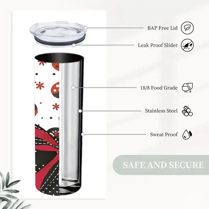 1pc 20Oz 304 Stainless Steel Insulated Water Bottle, Cup with Lid And Straw, Keeps Drinks Hot Or Cold for Long Time, Holiday Gift Coffee Cup, Suitable for Giving to Family And Friends