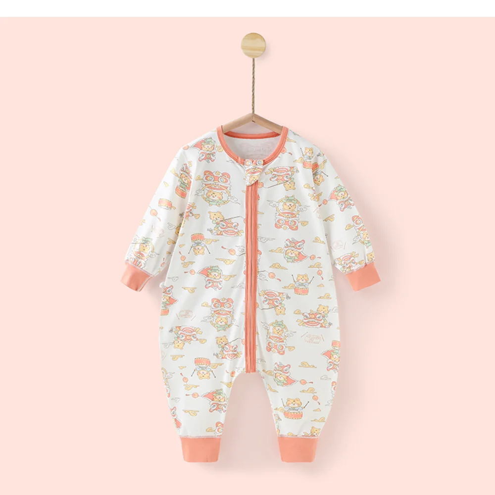 Children Long Sleeve Split Legs Sleeping Bags Plus Size 8Y Spring Autumn Pure Cotton Pajamas Clothes Wearable Kids Homewear