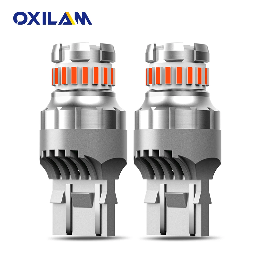 OXILAM 2Pcs W21 5W 7443 LED Bulb Canbus Brake Light T20 W21/5W W21W 7440 LED Bulb No Error Red White DRL Tail Reversing Lights