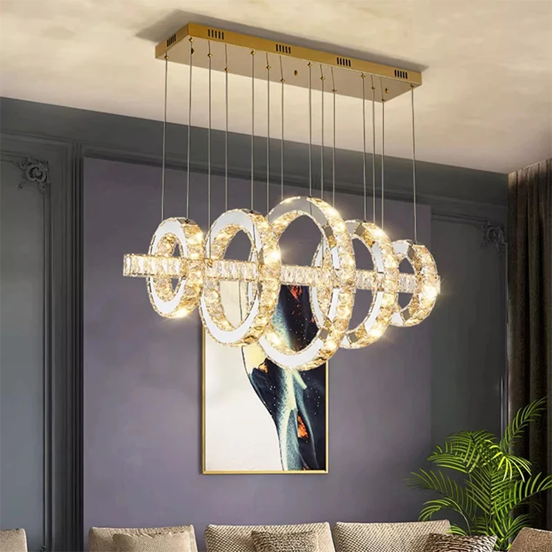 home decorationPendant lights, luxury crystal living room chandelier, dining room Pendant lamp, ceiling light, indoor lighting