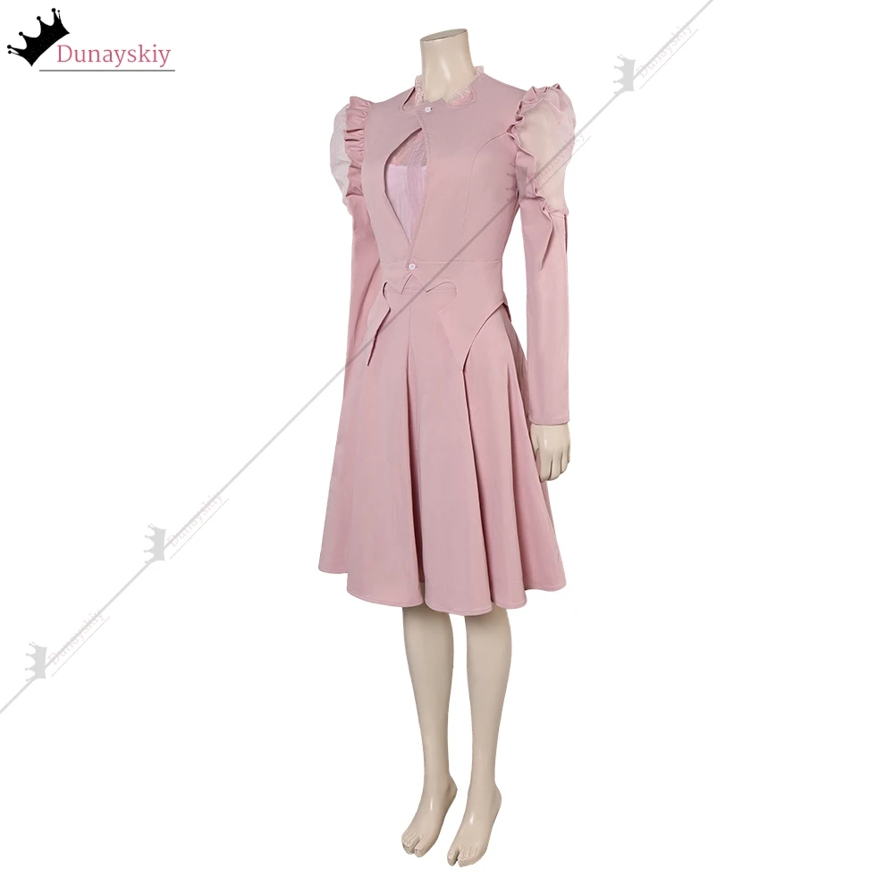 Glinda คอสเพลย์ชุดแม่มด Magic ชุดอะนิเมะภาพยนตร์บทบาทเล่นสีชมพู Lolita ชุดวิกผมอุปกรณ์เสริมปาร์ตี้ฮาโลวีนเครื่องแต่งกายผู้หญิง