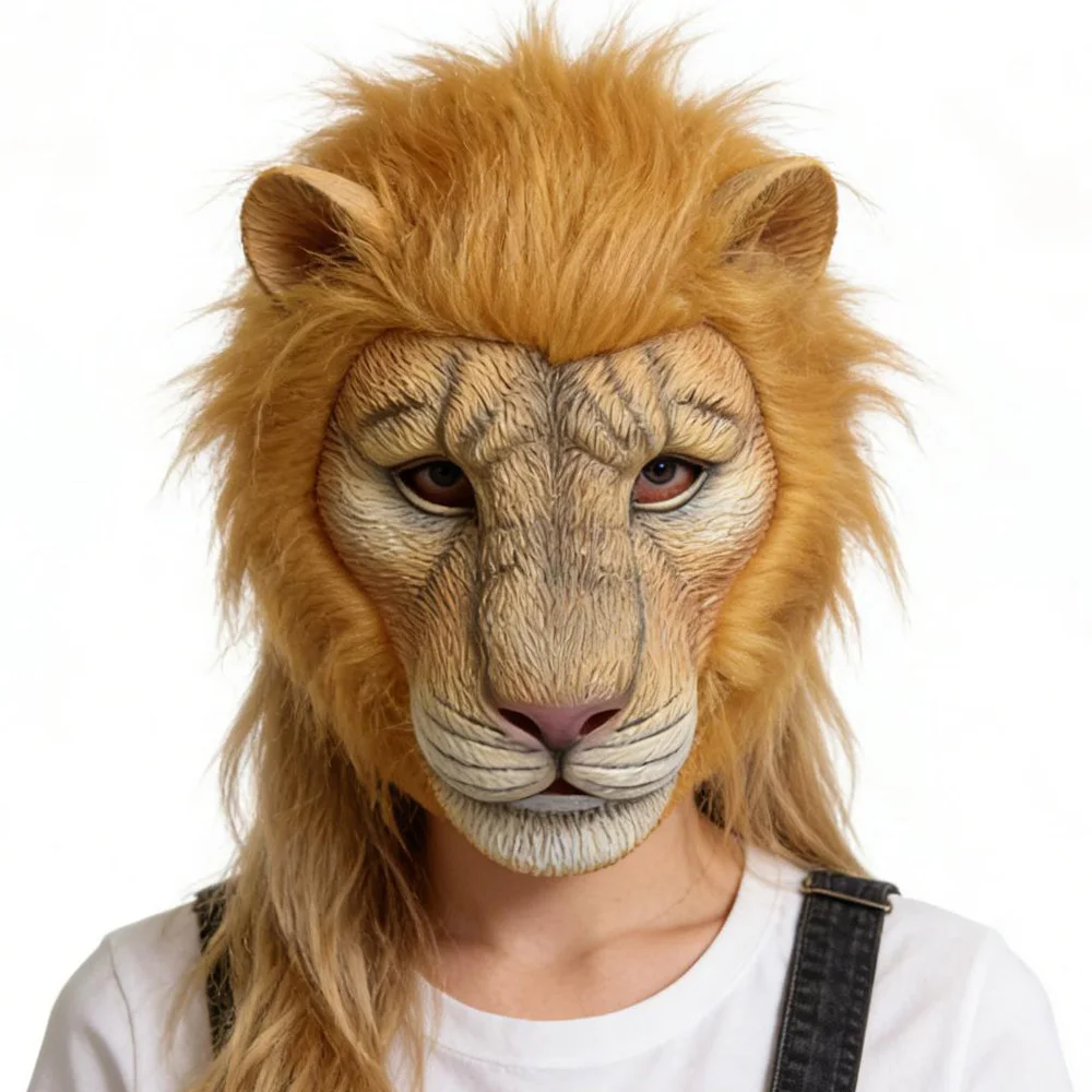 Masque Lion Blanc en Latex – photo 1