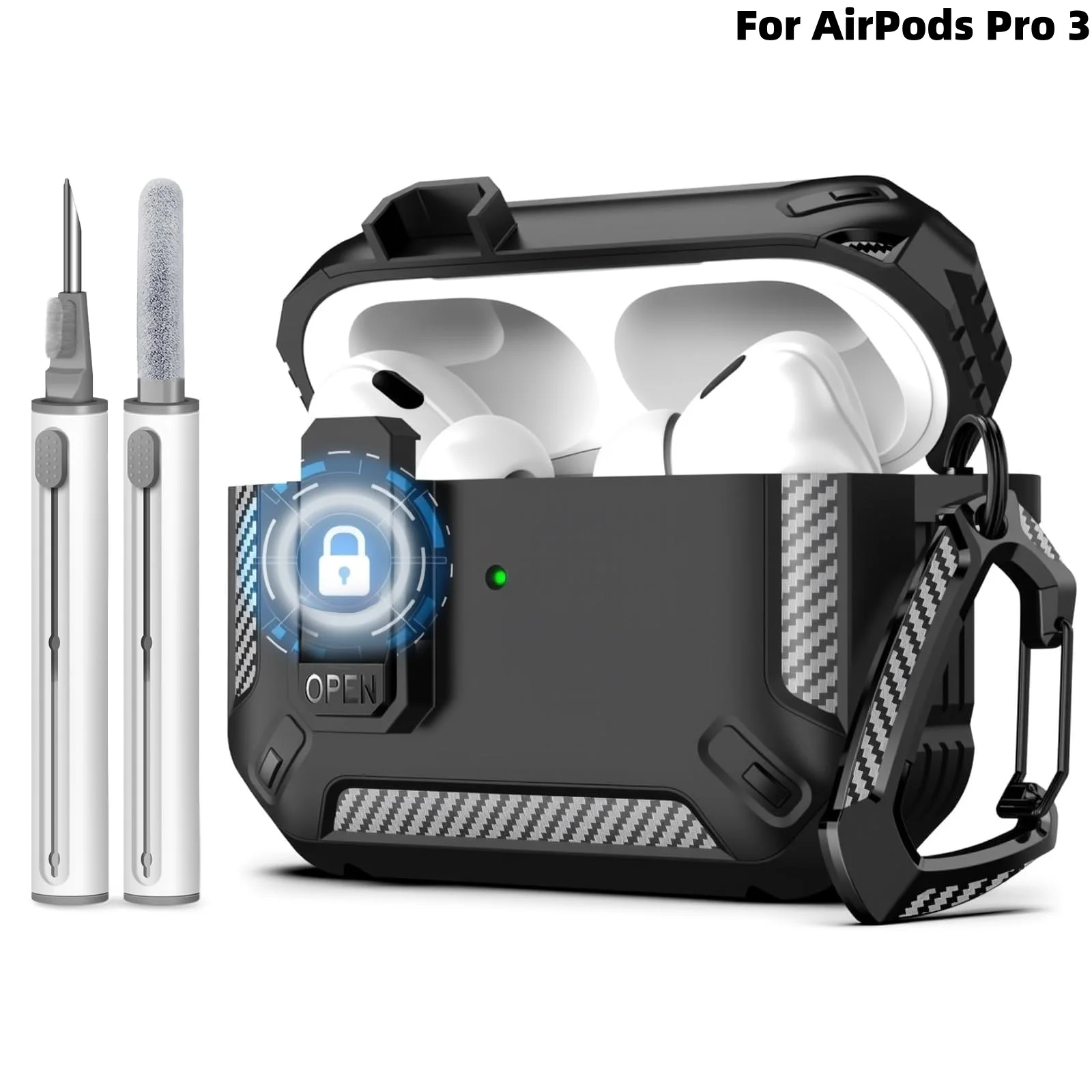 for Airpods Pro 3 Secure Lock Earphone Case Shockproof Hard 