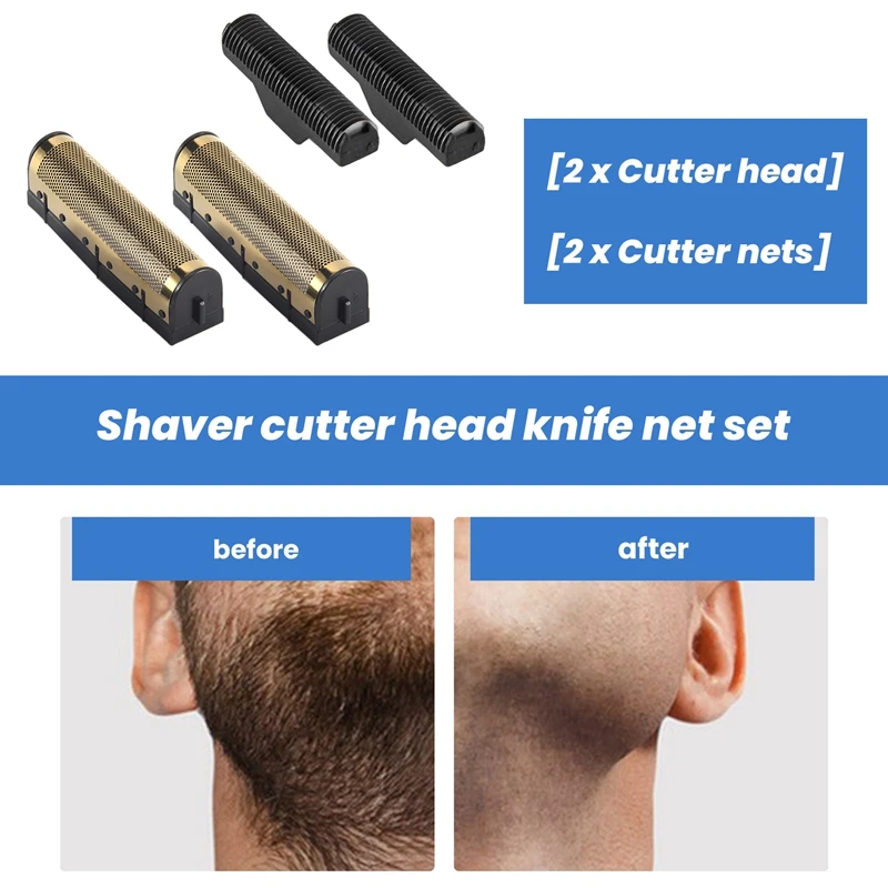 1Set Clipper Blade For Kemei Km-1102 Clipper Electric Shaver Parts Net Gold