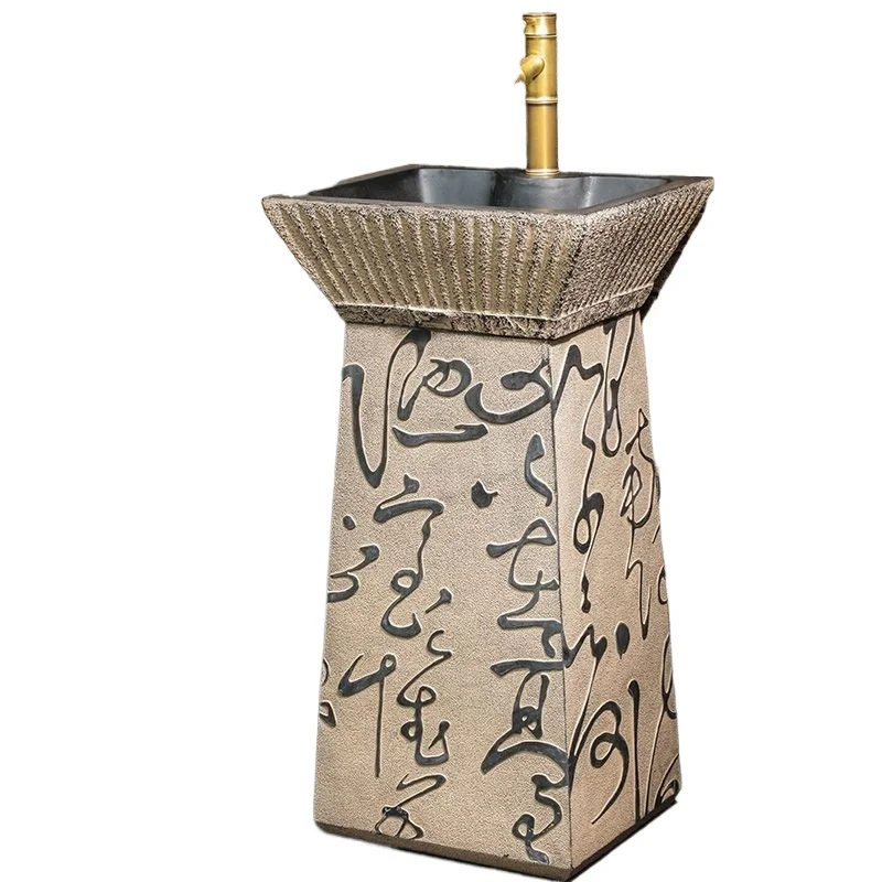 

Washbasin, column basin, integrated floor-to-ceiling washbasin, balcony washbasin, courtyard, outdoor hand washing mop pool