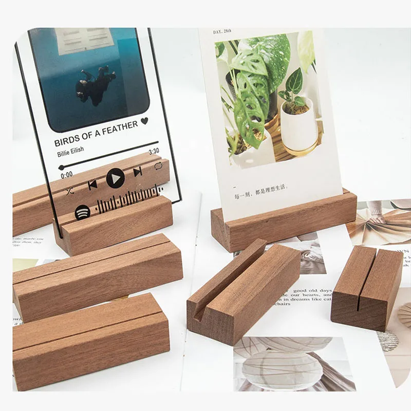 10pcs/lot Shabili Card Holder Price Tag Card Display Wooden Stand Photos Clip Paper Clamp Wedding Party Supplies Desk Decor