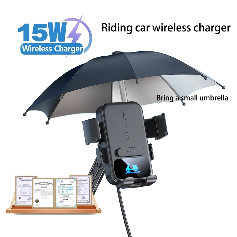

Trending Products 15W Fast Charger Motorbike Motorcycle Mobile Phone Holder with Wireless Charger Charging USB Bracket