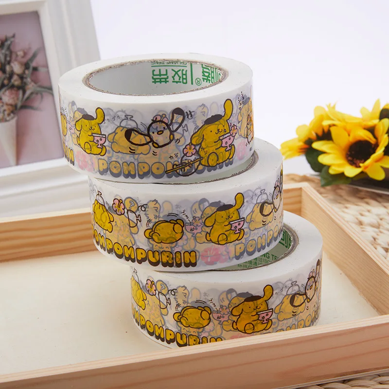 Sanrio Melody Pudding Dog Sealing Decorative Tape Cartoon Cute Sealing Tape Transparent Strong Paste Large Volume