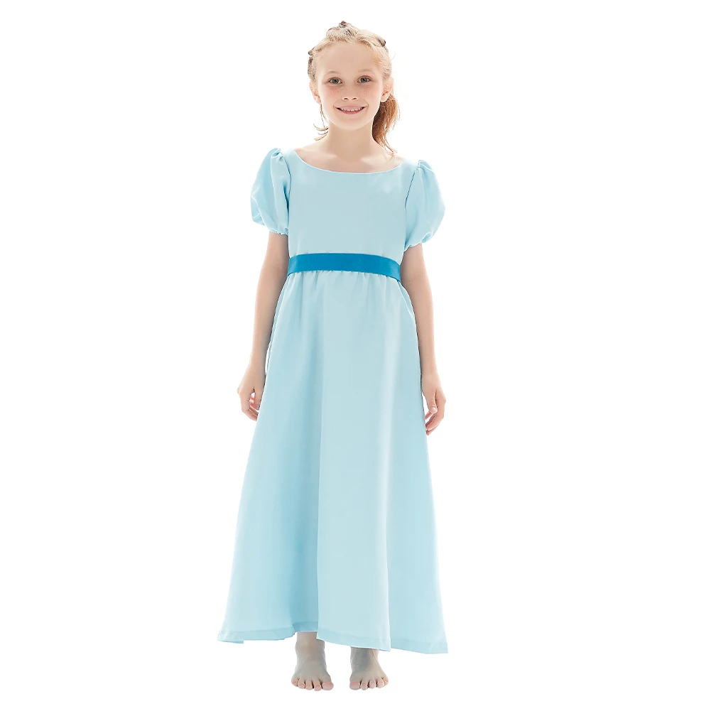 Adult Kids Peter Wendy Darling Cosplay Costume Women Girls Blue Long Dress Halloween Carnival Costume For Adult Women