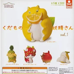 Stasto Original Kawaii Gashapon Figure Anime Fruit Fairy Lemon Hamster Pineapple Figurine Cute Capsule Toys Miniature Kids Gift