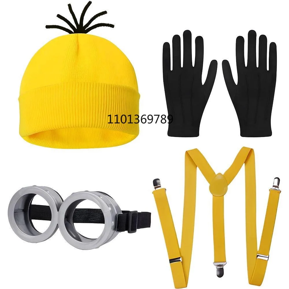Disfraz Fun Party Accessory Set – Iconic Yellow Headwear, Goggles, Gloves, and Scarf, Suitable for Themed Events and Cosplay