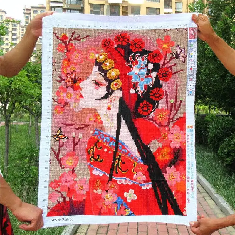 

Cross - stitch embroidery finished Chinese style beauty hand - stitch