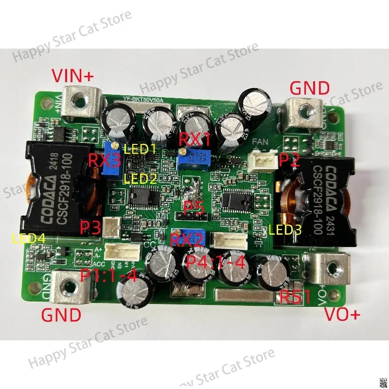 DC Automatic Step-up/step-down Power Supply Module for RV Charging, Adjustable Constant Voltage and Constant Current 50A/12-55V
