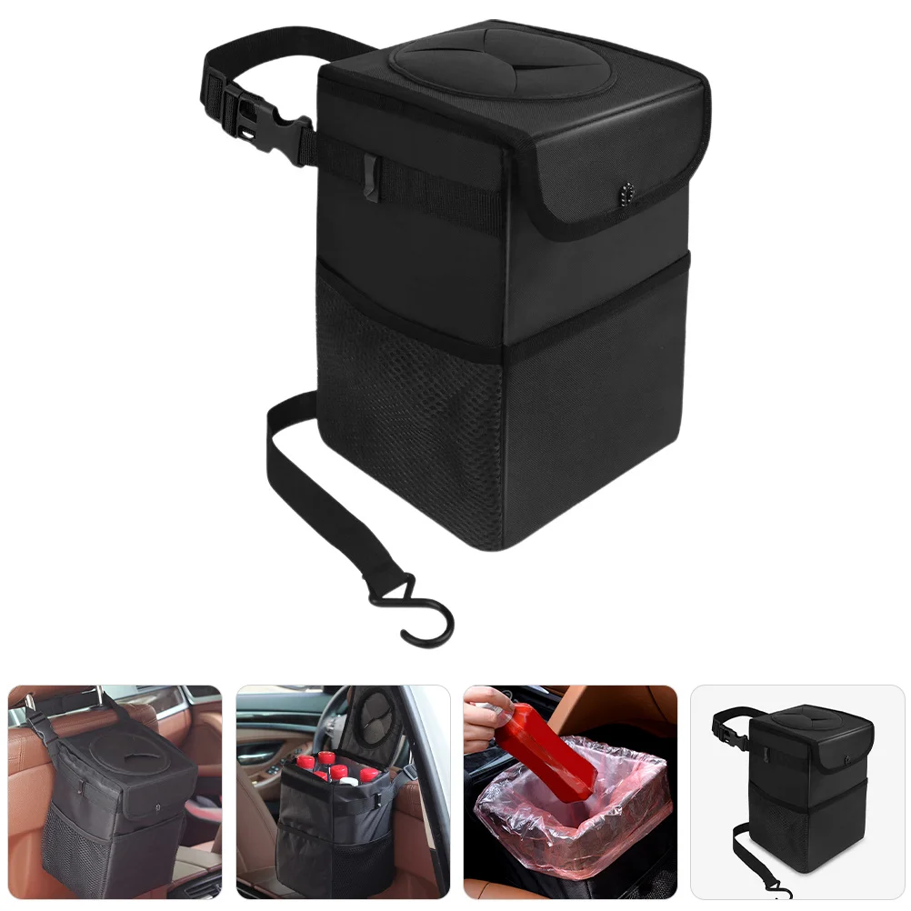 

Car Trash Can Foldable Oxford Cloth Automotive Garbage Can with Lid Back Seat Vehicle Trash Bin for Suv Truck Suv Accessories