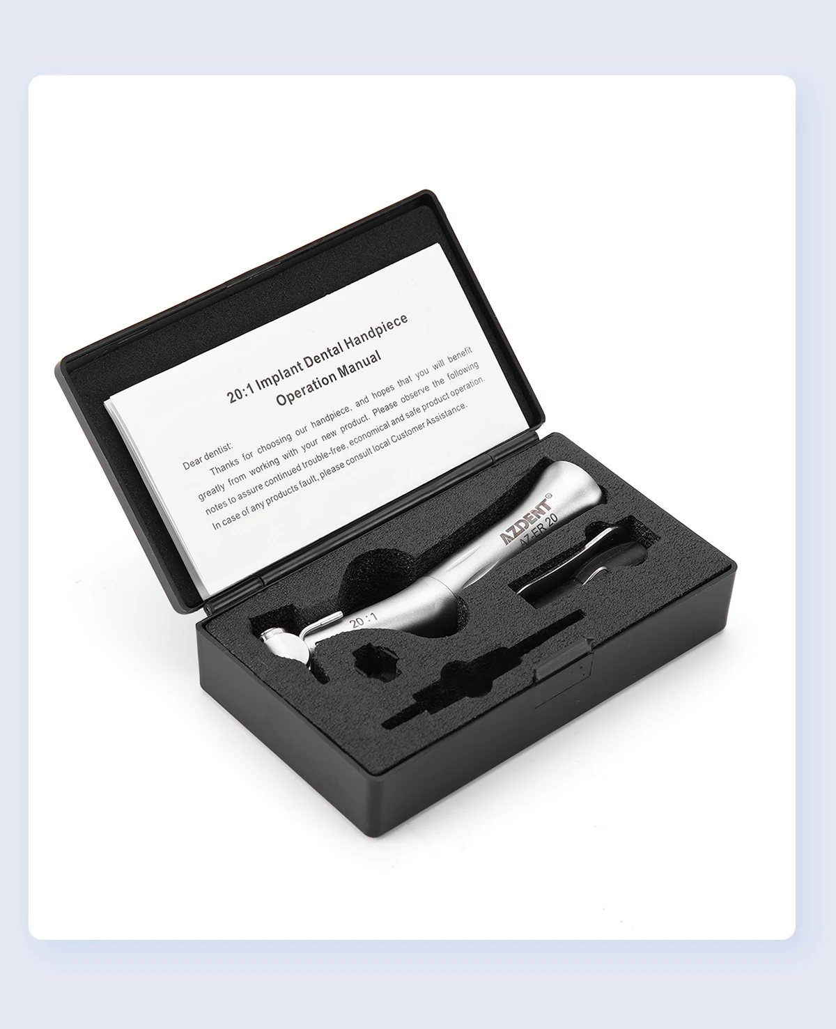 AZDENT Dental 20:1 Implantat-Winkelstück mit niedriger Drehzahl AZ-ER-20 Druckknopf Drehmoment 70Ncm Zahnmedizinisches Instrument – Detail 9