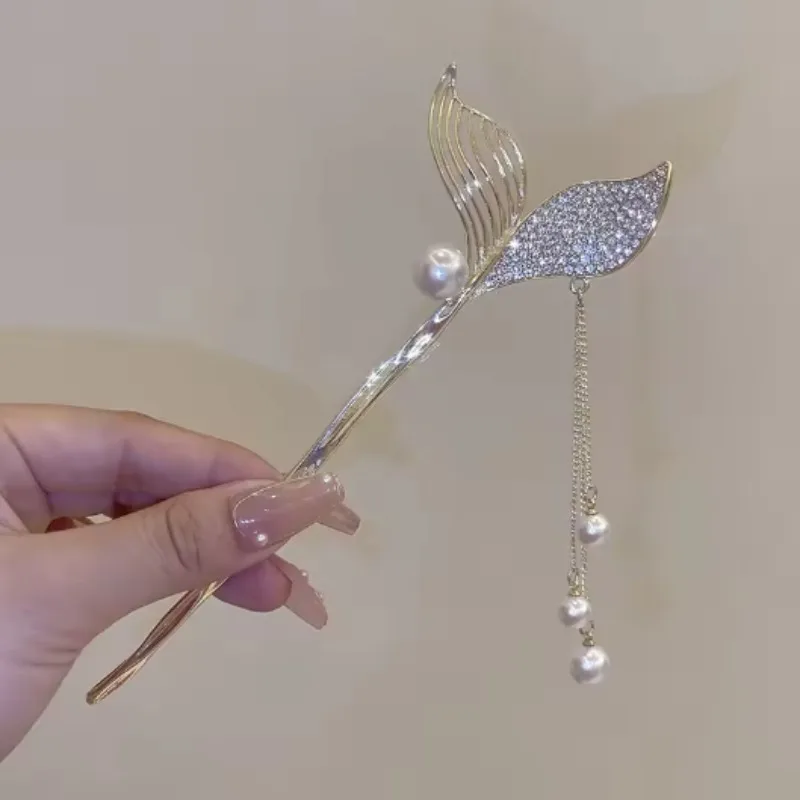 1pcs Fashion Elegant Fishtail Alloy Hairpin for Women Girls Party Hair Accessories