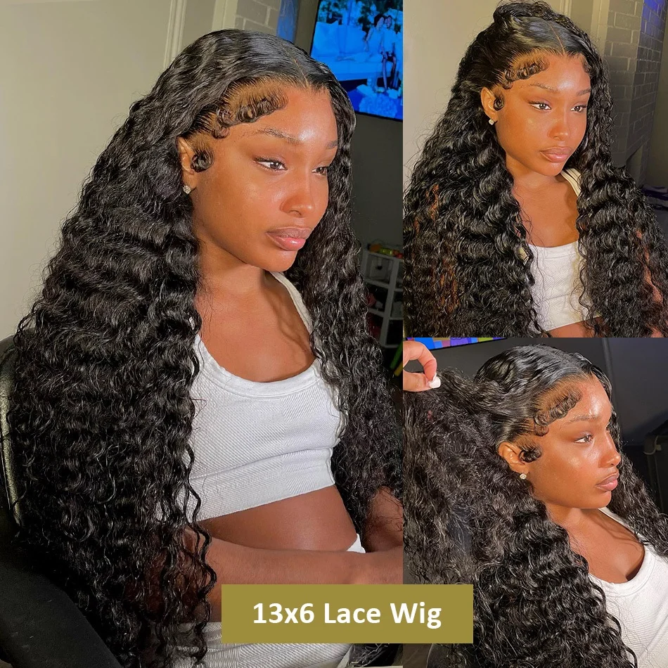 Water Wave 13x6 Lace Front Wig Hd Lace 30 40 Inch Human Hair Lace Frontal Wig 13x4 4x4 Curly Wigs Бразильские парики Remy для женщин