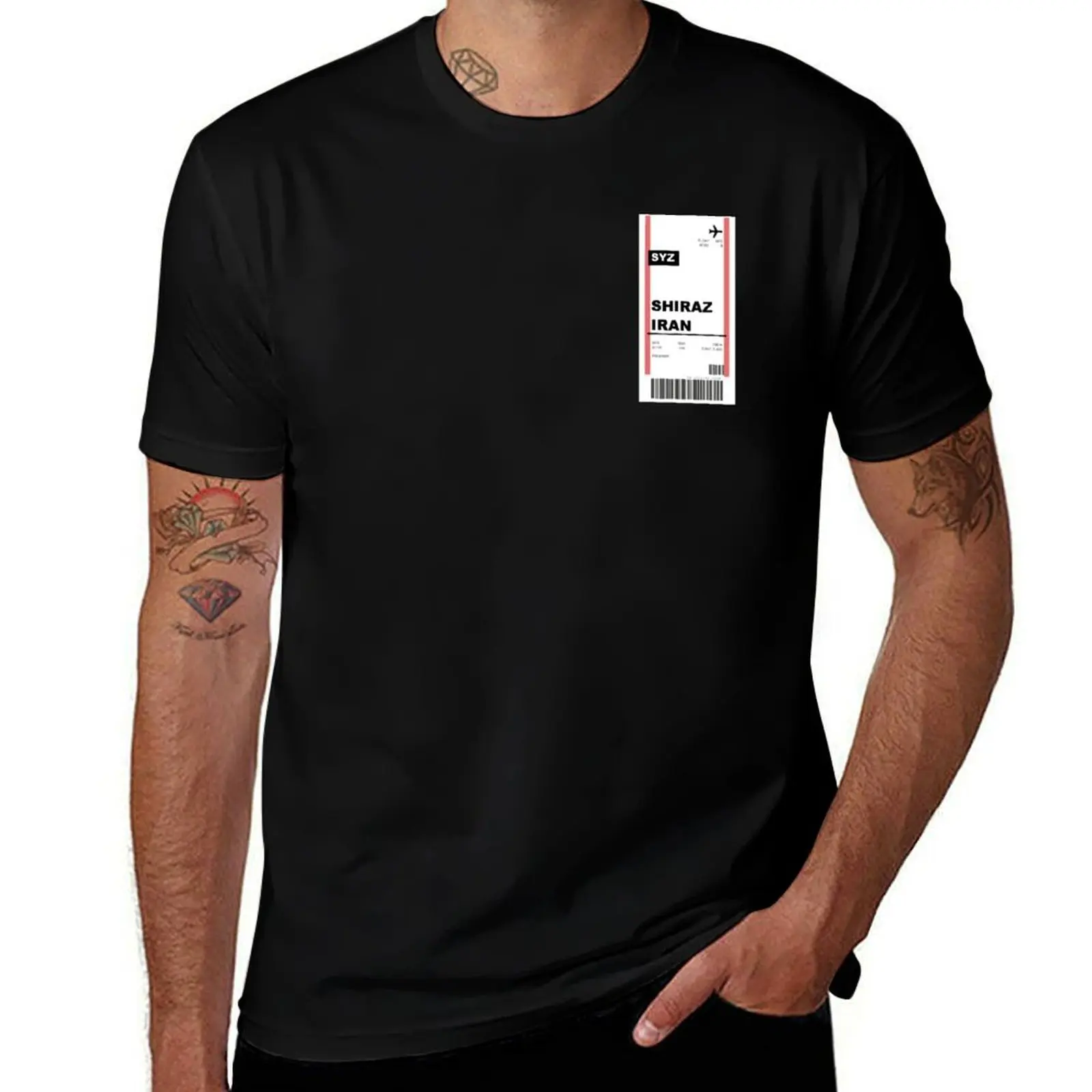 Shiraz Boarding Pass T-Shirt UV Protection Outdoor Tee Shirt