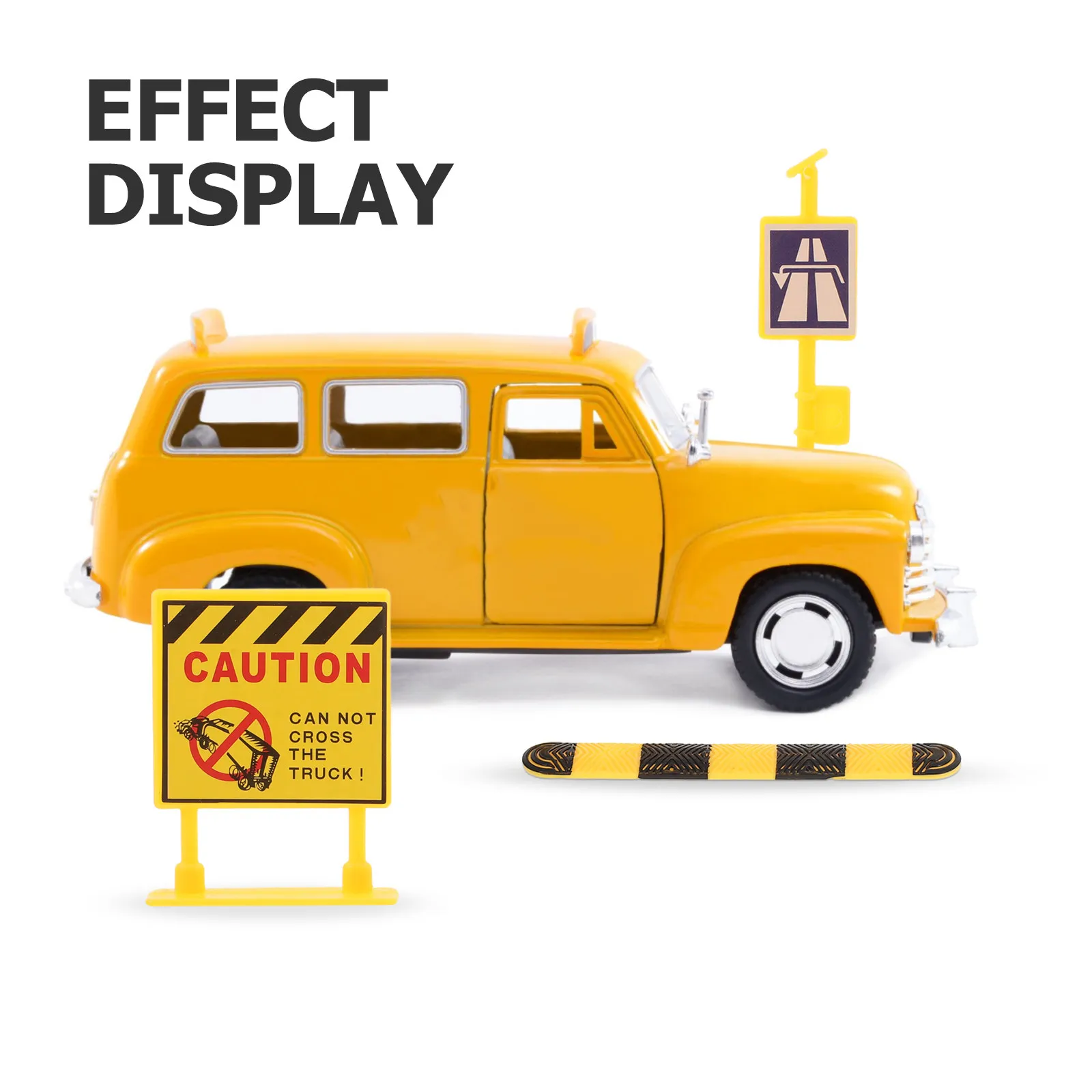 84Pcs Miniature Traffic Sign Roadblock Set Realistic Construction Scene Decor Cake Toppers Kids Props