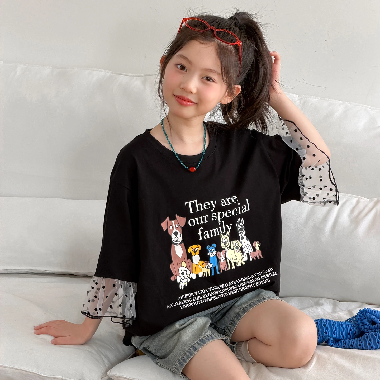 Korean Style Girl's Short Sleeve T-shirt Junior High School Student Half Sleeve Top Children's Fashion Super Good Look