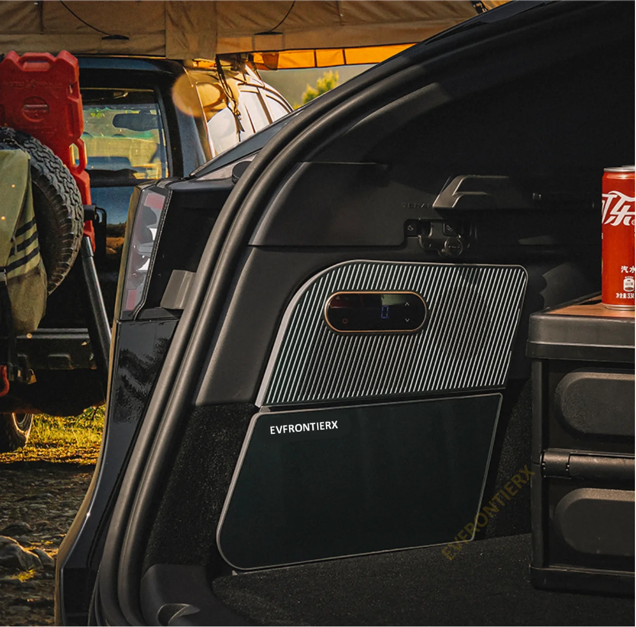 Car Refrigerator For Tesla Model Y 2021-2025 Rear Trunk Fridge 15L Dual-Zone Compressor Fast Cooling -5℃ Outdoor Travel Camping
