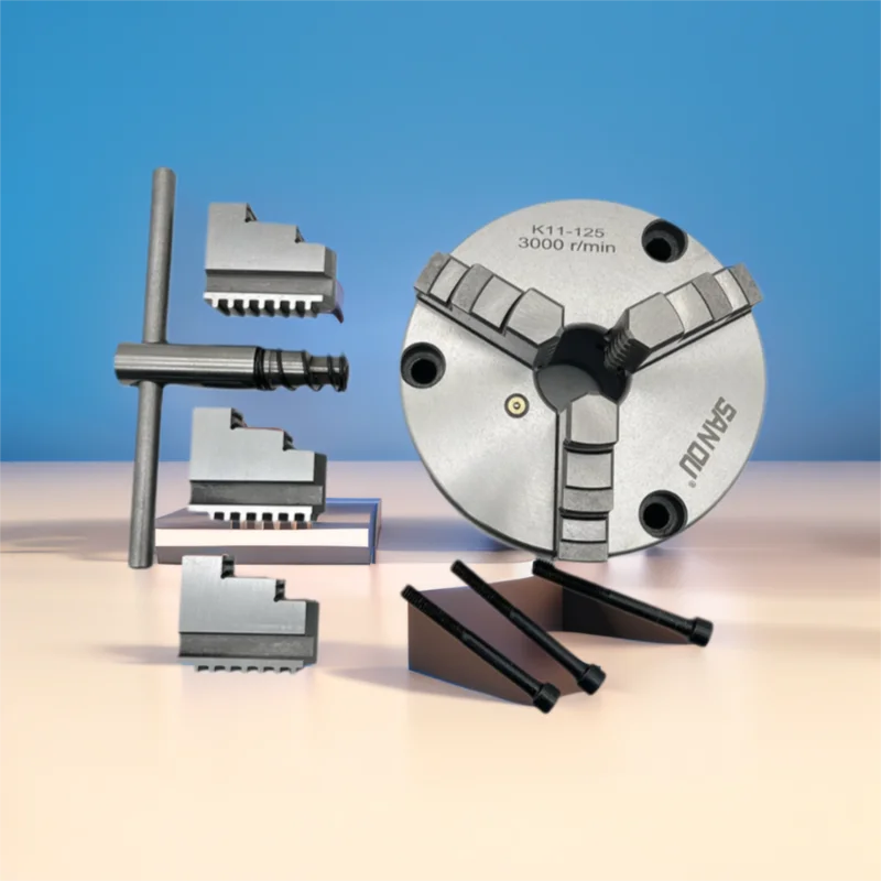 Lathe Chuck 125mm Front Mount SANOU Brand 3 Jaw Self-Centering Lathe Chuck K11-125 Manual Metal Chuck